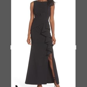 Eliza J ruffle front gown